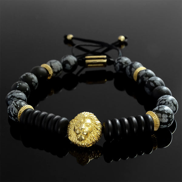 Big Size Lion Face with Diamond MElegant Design Gold Plated Bracelet -  Style A210 – Soni Fashion®
